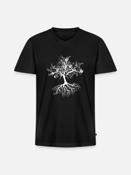guitare - T-shirt encolure en V Premium bio Homme - noir