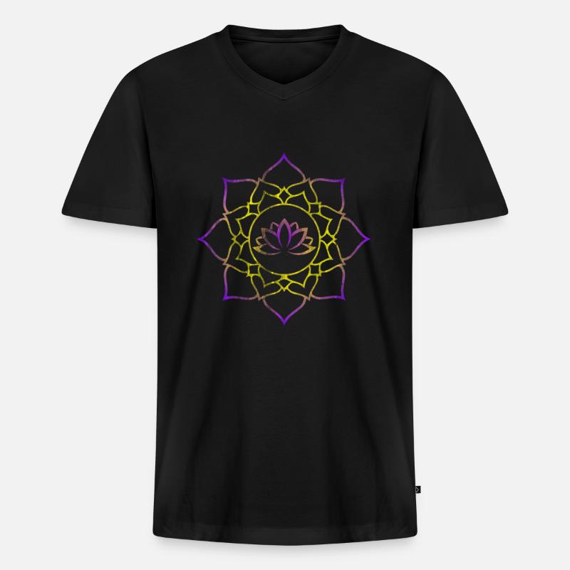 Meditation - Männer Premium Bio T-Shirt mit V-Ausschnitt - Schwarz