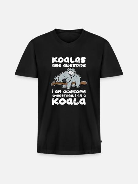 Koala bear - Men's Premium Organic T-shirt with V-neck - black
