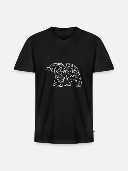 bear - Men's Premium Organic T-shirt with V-neck - black