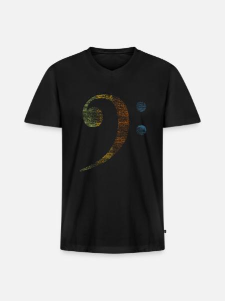 Bass clef music - Men's Premium Organic T-shirt with V-neck - black