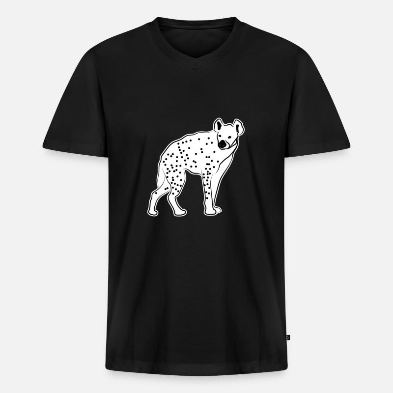 Hyäne Geschenkidee - Männer Premium Bio T-Shirt mit V-Ausschnitt - Schwarz