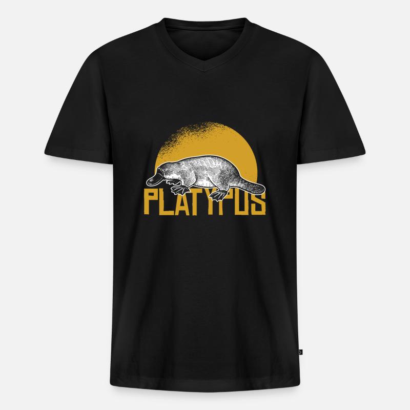 Schnabeltier - Männer Premium Bio T-Shirt mit V-Ausschnitt - Schwarz