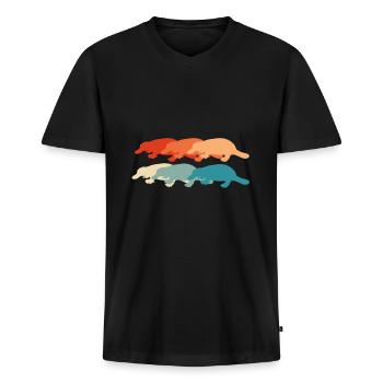 Platypus Zoo - Men's Premium Organic T-shirt with V-neck - black - Front - Nico (187cm)