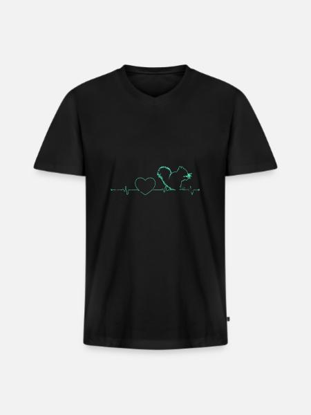 Squirrel heartbeat - Men's Premium Organic T-shirt with V-neck - black