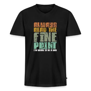 Schwangerschaft - Männer Premium Bio T-Shirt mit V-Ausschnitt - Schwarz - Vorne - Nico (187cm)