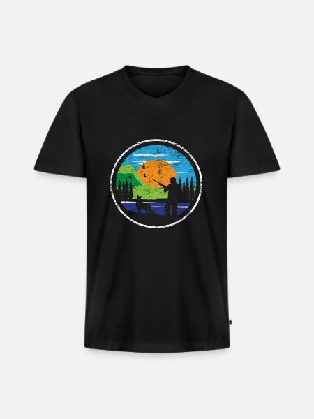 Hunting dog hunting - Men's Premium Organic T-shirt with V-neck - black