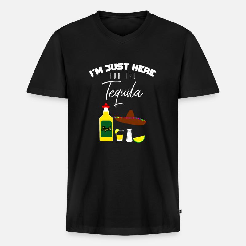 Tequila Getränk - Männer Premium Bio T-Shirt mit V-Ausschnitt - Schwarz
