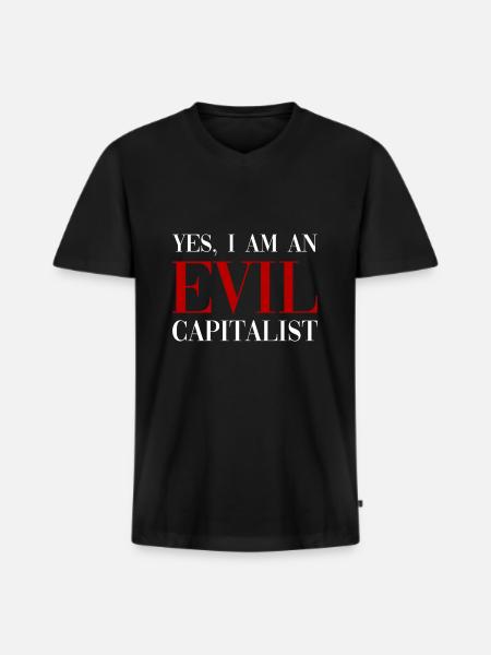 capitalism - Men's Premium Organic T-shirt with V-neck - black