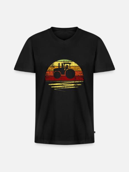 Farmer - Men's Premium Organic T-shirt with V-neck - black
