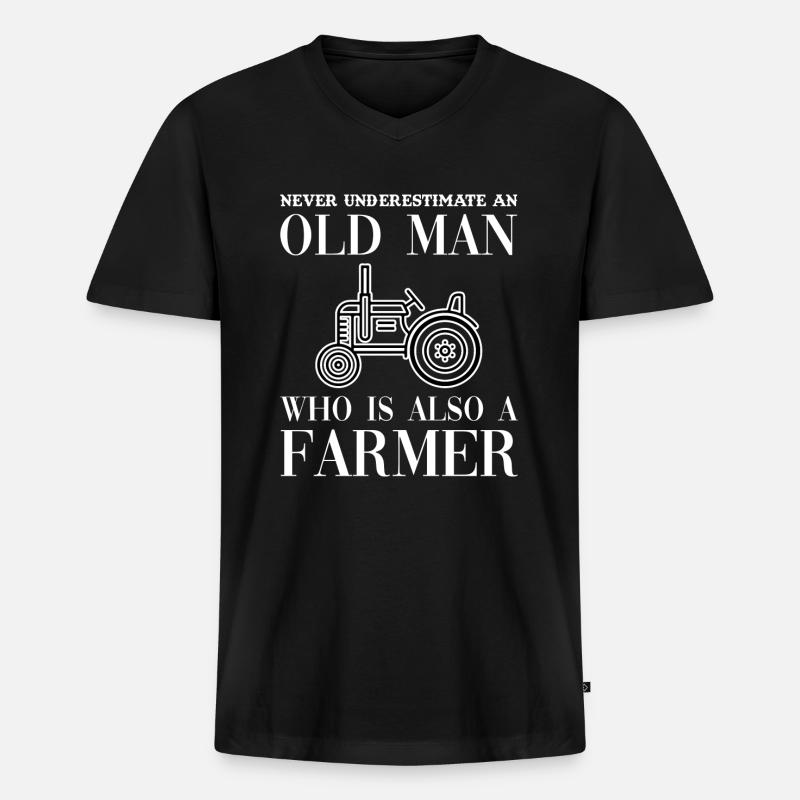 Bauer - Männer Premium Bio T-Shirt mit V-Ausschnitt - Schwarz