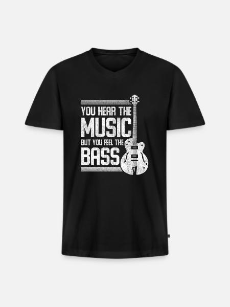 Bass Music - Men's Premium Organic T-shirt with V-neck - black