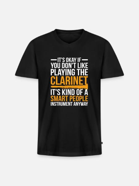 Clarinet musician - Men's Premium Organic T-shirt with V-neck - black
