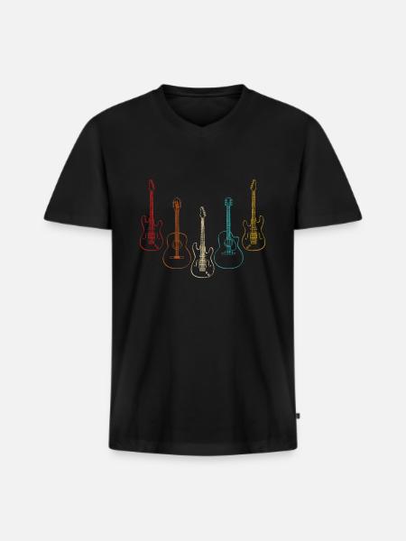 Guitar musical instrument - Men's Premium Organic T-shirt with V-neck - black
