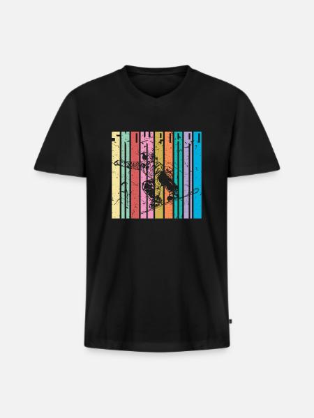 snowboarding - Men's Premium Organic T-shirt with V-neck - black