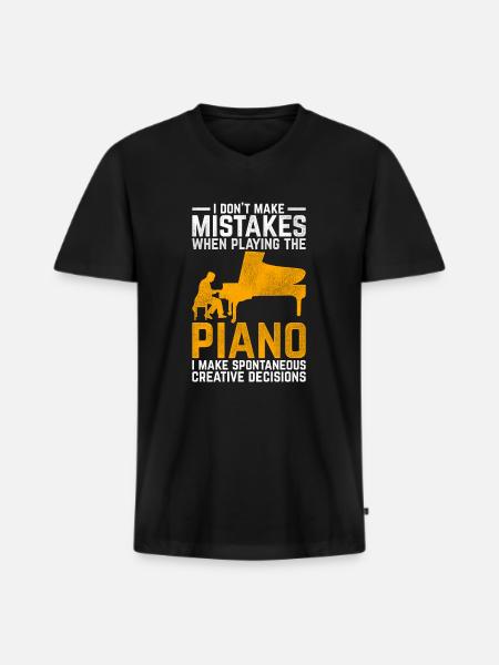 Piano error - Men's Premium Organic T-shirt with V-neck - black