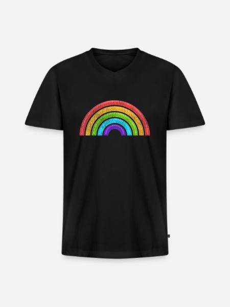 LGBT Rainbow - Men's Premium Organic T-shirt with V-neck - black