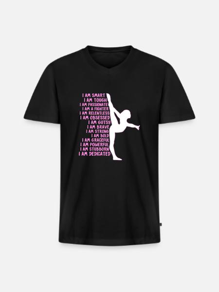 Gymnastics skills - Men's Premium Organic T-shirt with V-neck - black