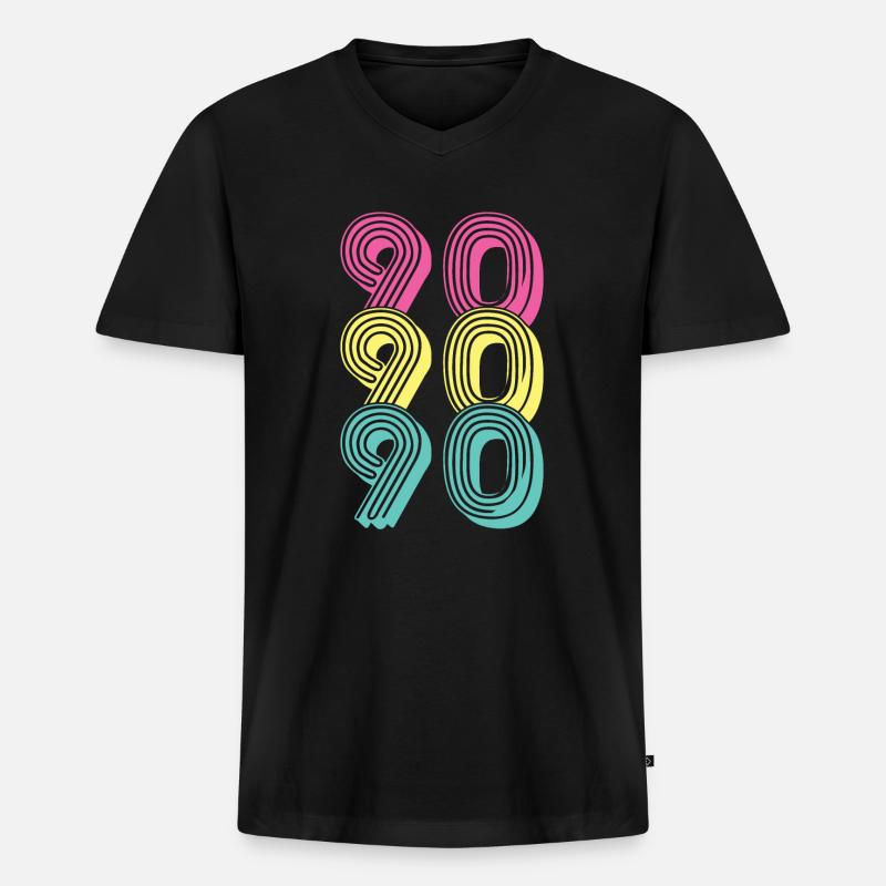 90er Geschenk - Männer Premium Bio T-Shirt mit V-Ausschnitt - Schwarz