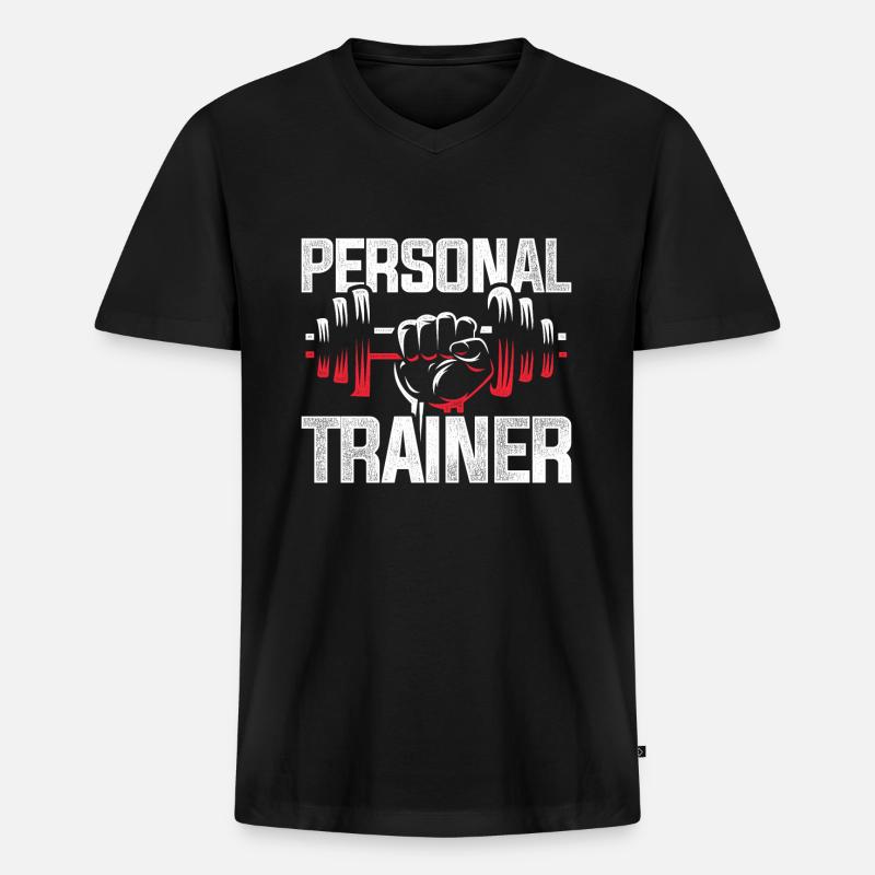 Personaltrainer Beruf - Männer Premium Bio T-Shirt mit V-Ausschnitt - Schwarz