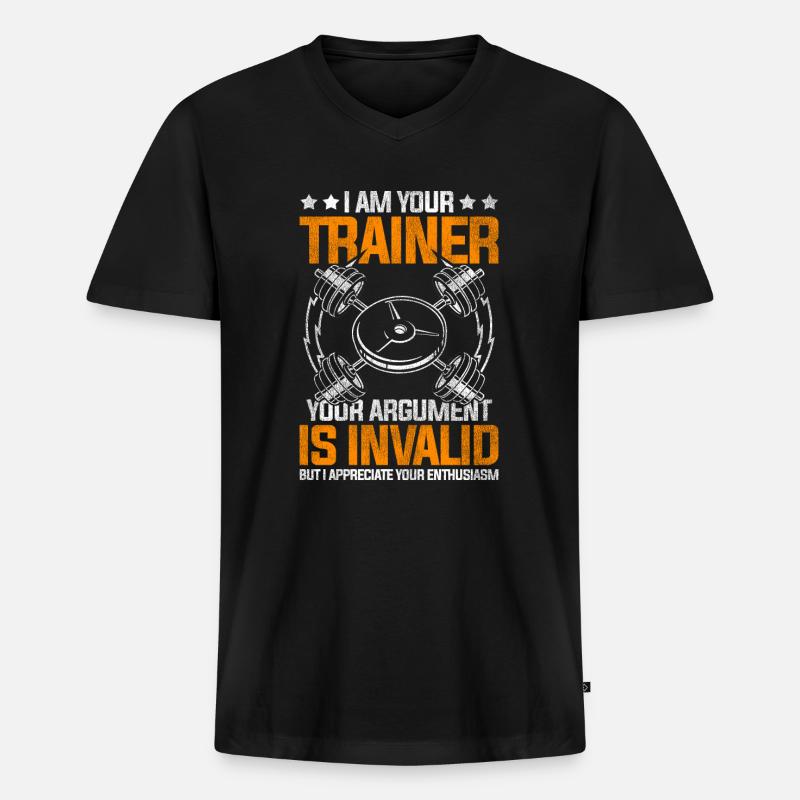 Personaltrainer - Männer Premium Bio T-Shirt mit V-Ausschnitt - Schwarz
