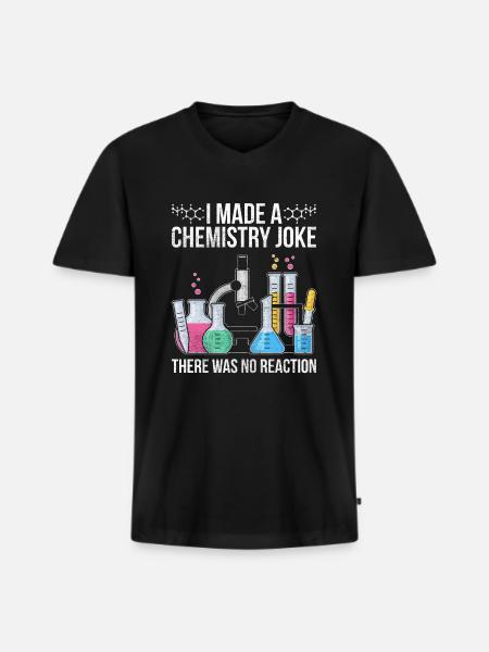 Chemistry jokes - Men's Premium Organic T-shirt with V-neck - black