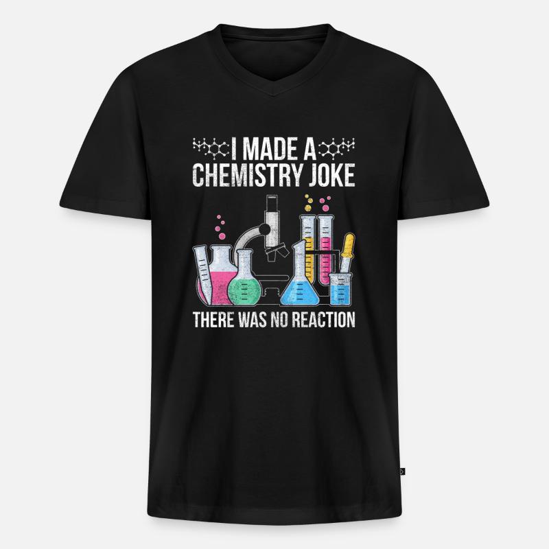 Chemie Witze - Männer Premium Bio T-Shirt mit V-Ausschnitt - Schwarz