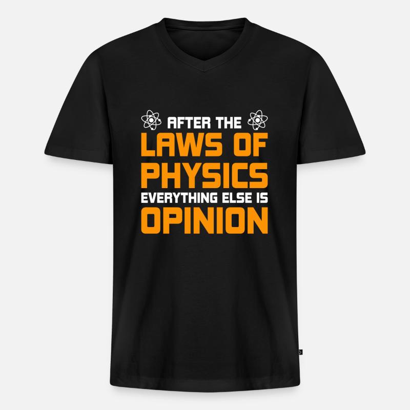Physik - Männer Premium Bio T-Shirt mit V-Ausschnitt - Schwarz