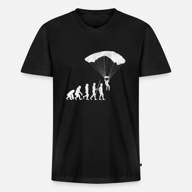 Paragliding evolution - Men's Premium Organic T-shirt with V-neck - black