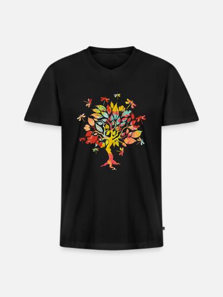 Dragonfly animal insect - Men's Premium Organic T-shirt with V-neck - black