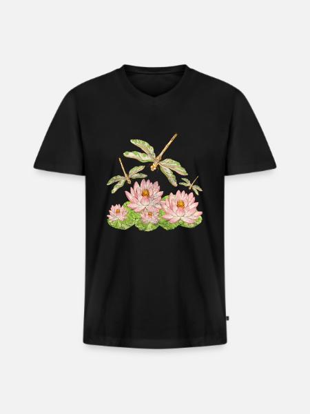 dragonflies - Men's Premium Organic T-shirt with V-neck - black