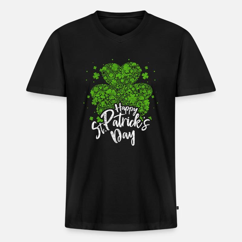 Saint Patricks Day - Männer Premium Bio T-Shirt mit V-Ausschnitt - Schwarz