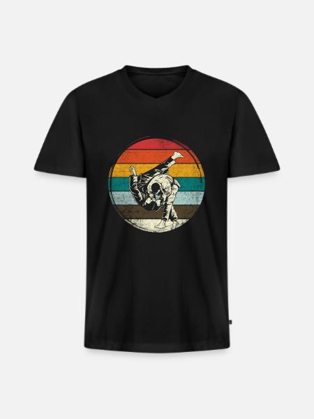 judo - Men's Premium Organic T-shirt with V-neck - black