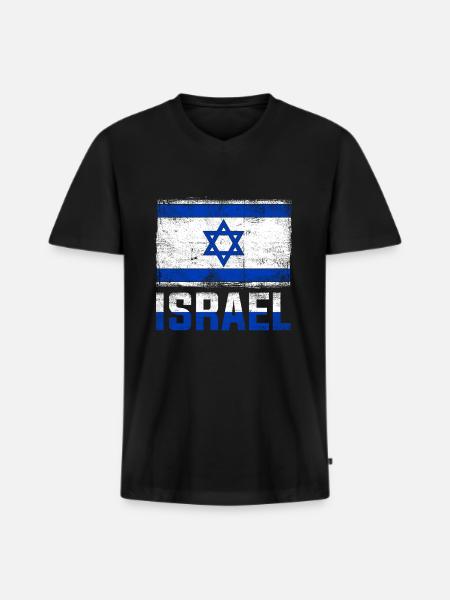 Israel Mossad - Men's Premium Organic T-shirt with V-neck - black