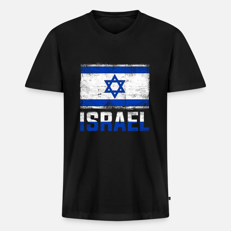 Israel Mossad - Männer Premium Bio T-Shirt mit V-Ausschnitt - Schwarz