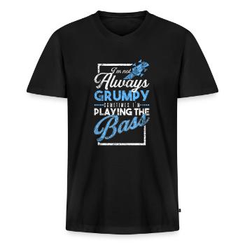 Bass - Männer Premium Bio T-Shirt mit V-Ausschnitt - Schwarz - Vorne - Nico (187cm)