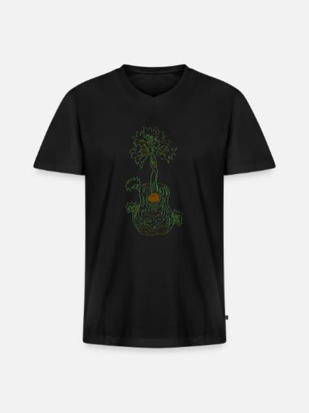 Arbre de guitare - T-shirt encolure en V Premium bio Homme - noir