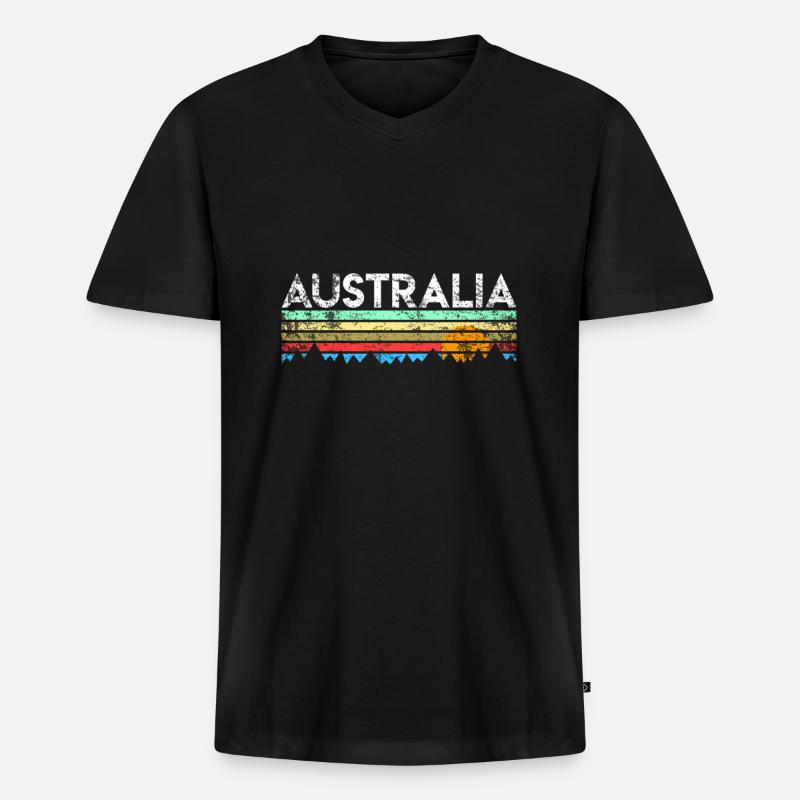 Australien - Männer Premium Bio T-Shirt mit V-Ausschnitt - Schwarz