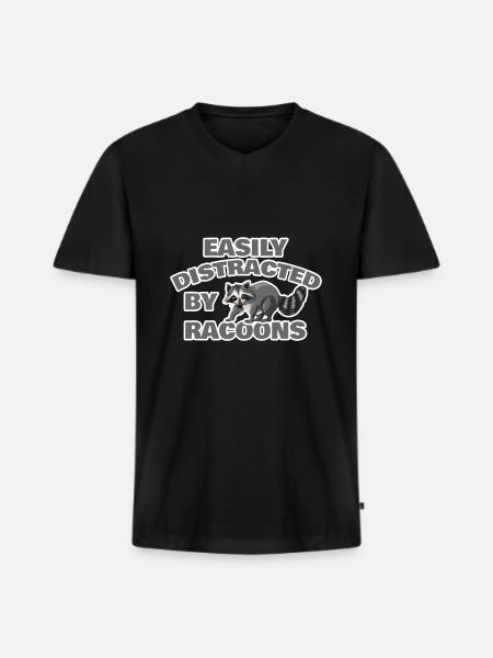 Raccoon Forest Bandit - Men's Premium Organic T-shirt with V-neck - black