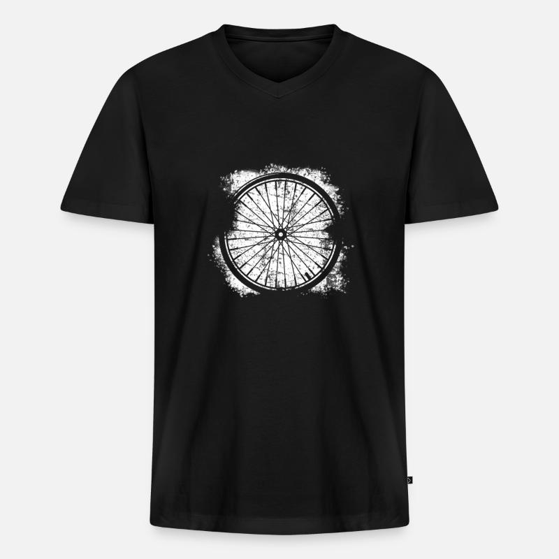 Fahrrad Rad - Männer Premium Bio T-Shirt mit V-Ausschnitt - Schwarz