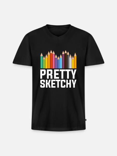 art - Men's Premium Organic T-shirt with V-neck - black