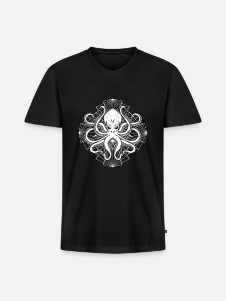 Octopus pirates - Men's Premium Organic T-shirt with V-neck - black