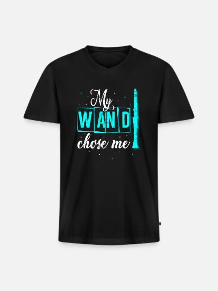 clarinet - Men's Premium Organic T-shirt with V-neck - black