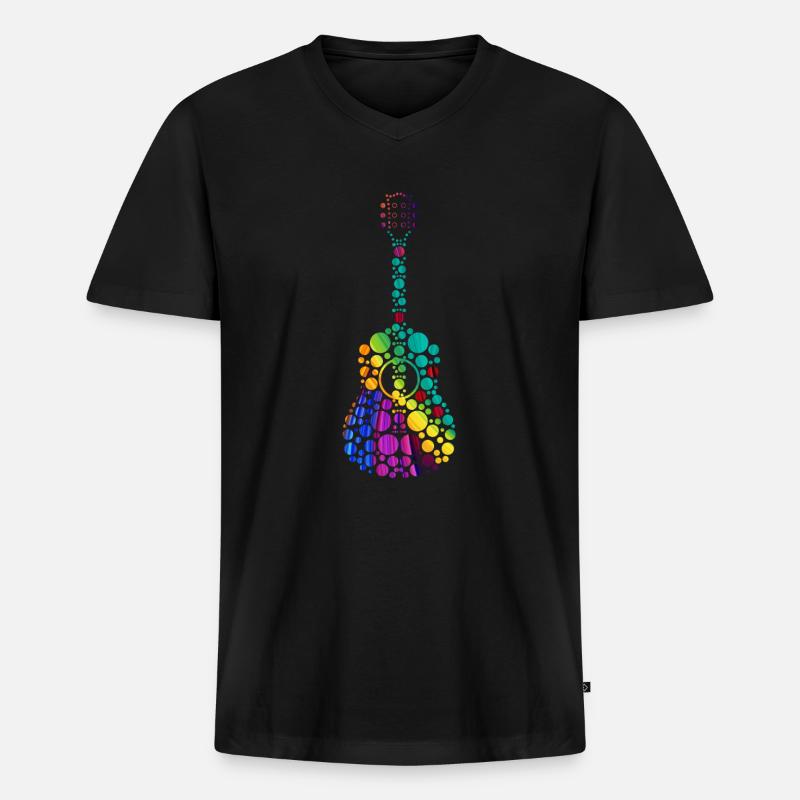 Gitarre E Gitarre - Männer Premium Bio T-Shirt mit V-Ausschnitt - Schwarz