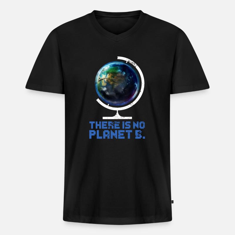 Earth Day Umwelt - Männer Premium Bio T-Shirt mit V-Ausschnitt - Schwarz