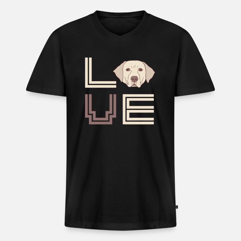 Labrador Hundebesitzer Tier - Männer Premium Bio T-Shirt mit V-Ausschnitt - Schwarz