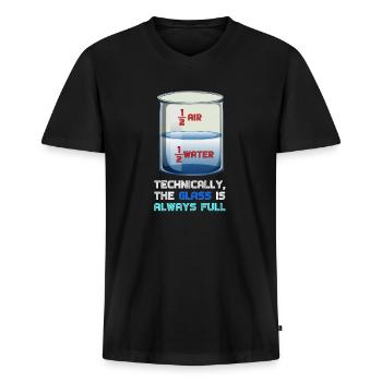 la physique - T-shirt encolure en V Premium bio Homme - noir - Devant - Nico (187cm)