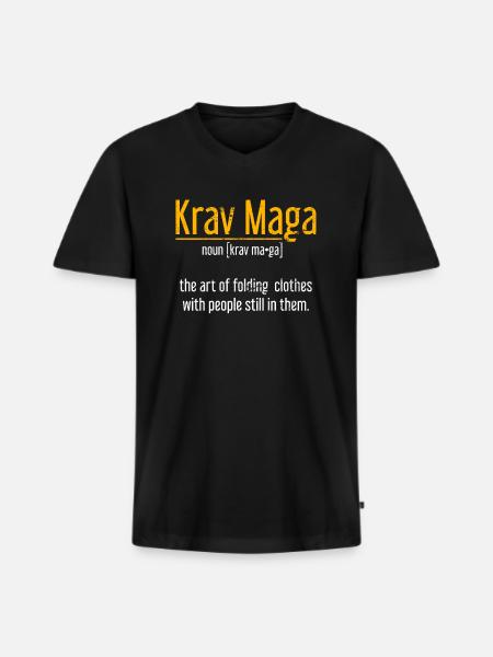 Krav Maga Mossad - Men's Premium Organic T-shirt with V-neck - black