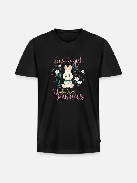 Hare - Men's Premium Organic T-shirt with V-neck - black