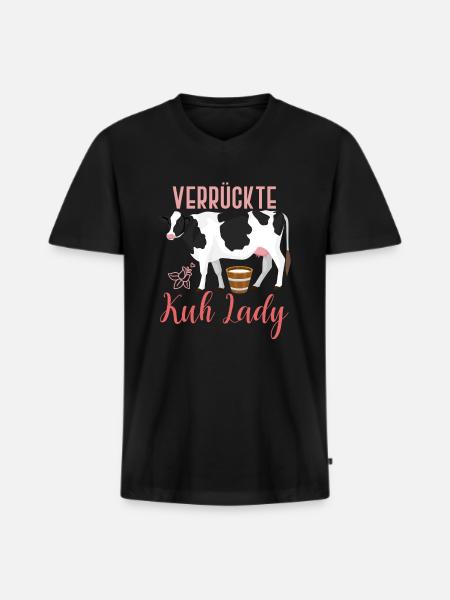 Kuh Kuhglock - Männer Premium Bio T-Shirt mit V-Ausschnitt - Schwarz